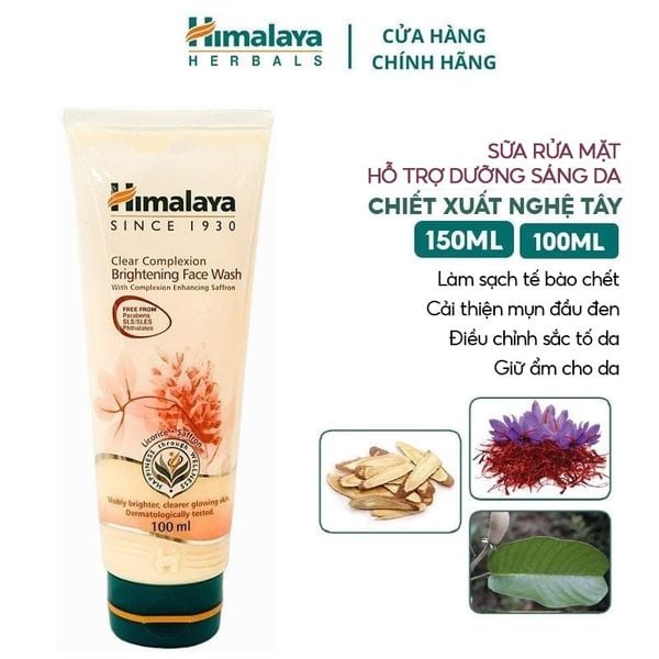  Sữa Rửa Mặt Himalaya Chiết Xuất Nghệ Tây Clear Complete Whitening Face Wash 