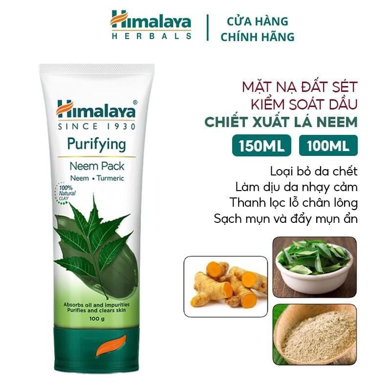 Mặt Nạ Đất Sét Himalaya Kiểm Soát Dầu Chiết Xuất lá Neem Neem Face Pack