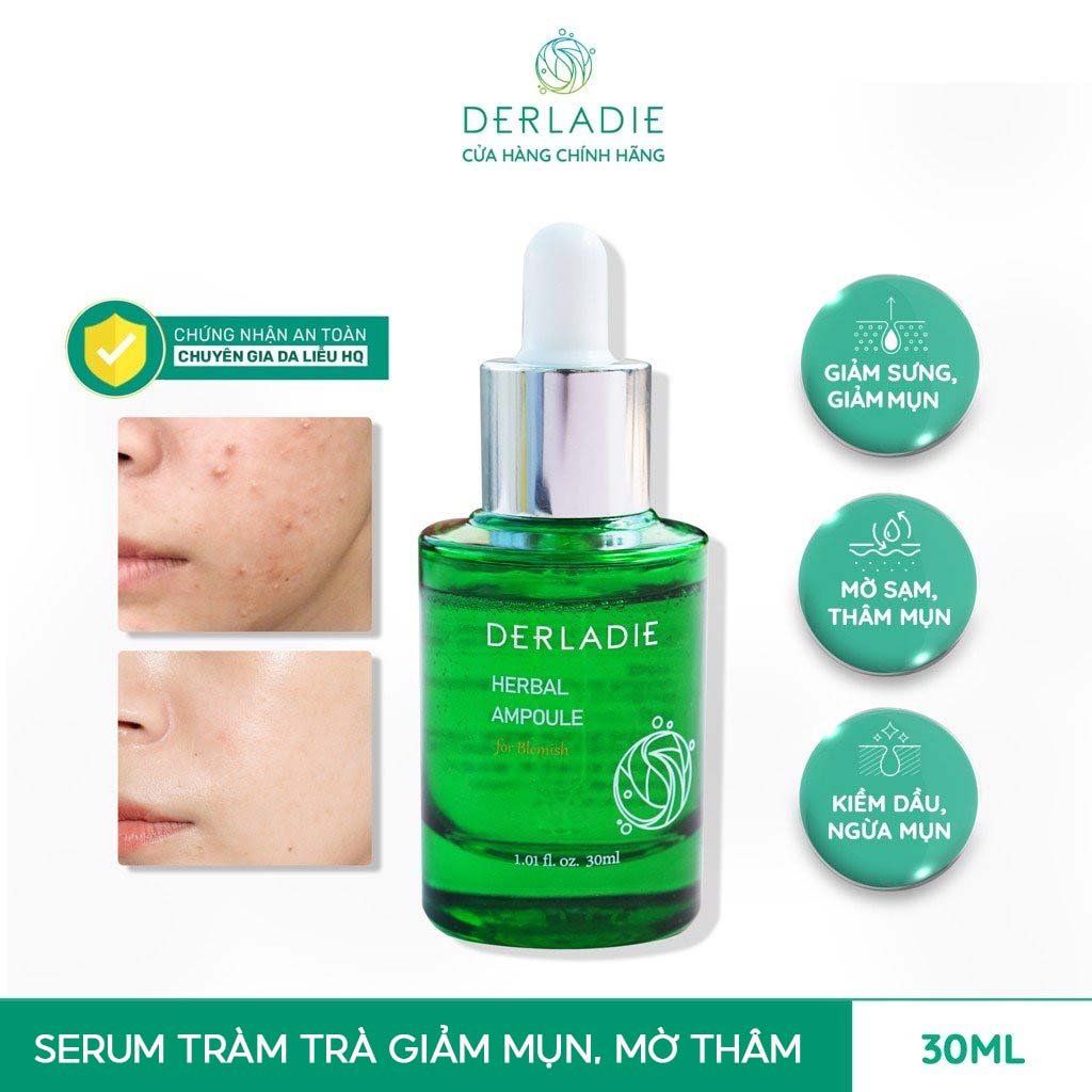 Serum Derladie Tinh Chất Thảo Dược Hỗ Trợ Giảm Mụn Derladie Herbal Ampoule For Blemish 30ml