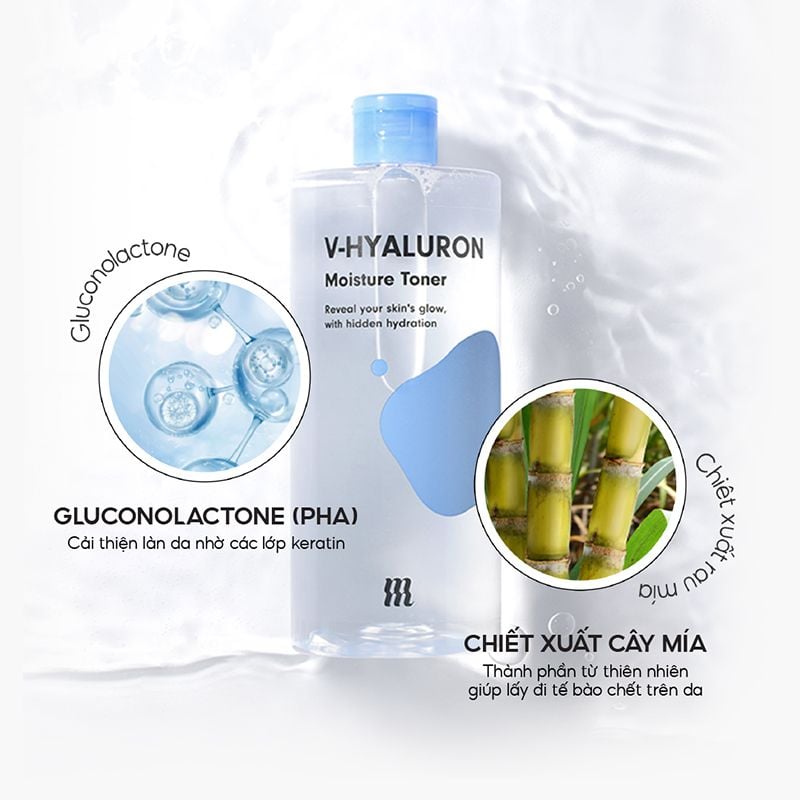 Nước Hoa Hồng By Merzy Dưỡng Ẩm V-Hyaluronic Acid Moisture Toner 500ml