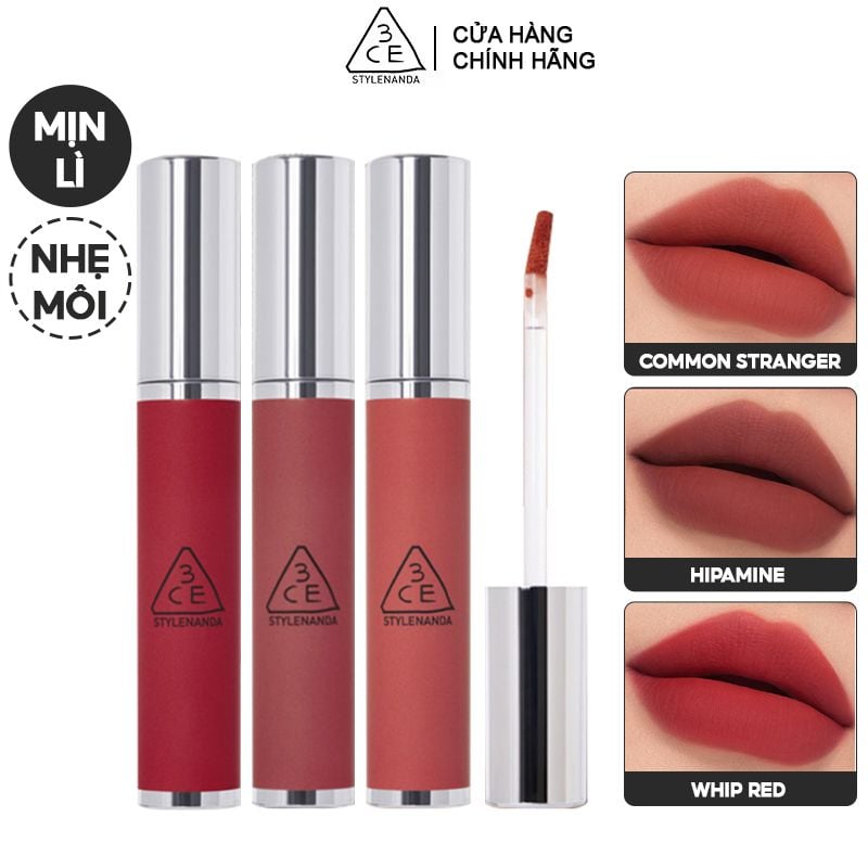 Son Kem Lì, Mịn Mượt Môi 3CE Hazy Lip Clay 4g