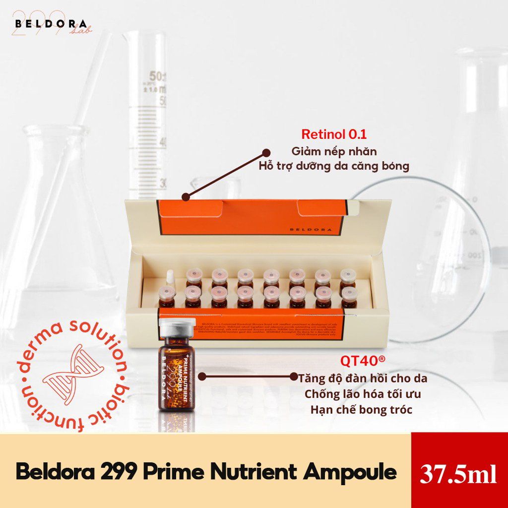 Tinh Chất Retinol Hỗ Trợ Trẻ Hóa Da Beldora 299 Prime Nutrient Ampoule 2.5ml