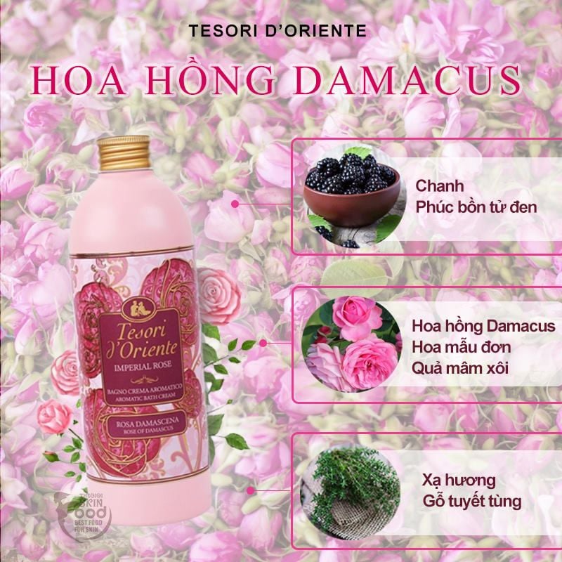 Sữa Tắm Hương Nước Hoa Ý Cao Cấp Nhiều Mùi Tesori d'Oriente Aromatic Bath Cream