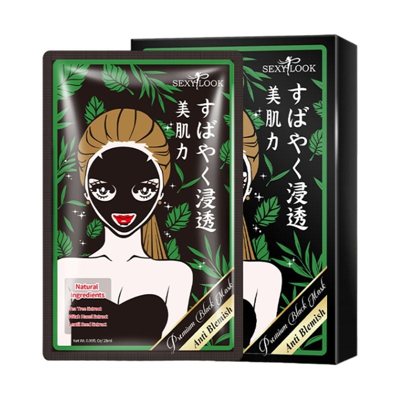 Mặt Nạ Sexylook Tràm Trà Kiểm Soát Dầu Tea Tree Anti Blemish Black Facial Mask 28ml