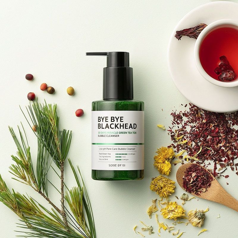 Sữa Rửa Mặt Sủi Bọt Some By Mi Hỗ Trợ Cải Thiện Mụn Đầu Đen Bye Bye Blackhead 30 Days Miracle Green Tea Tox Bubble Cleanser 120g