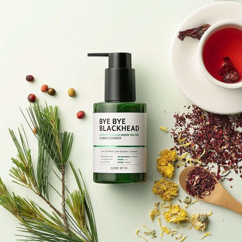 Sữa Rửa Mặt Sủi Bọt Hỗ Trợ Cải Thiện Mụn Đầu Đen Some By Mi Bye Bye Blackhead 30 Days Miracle Green Tea Tox Bubble Cleanser 120g