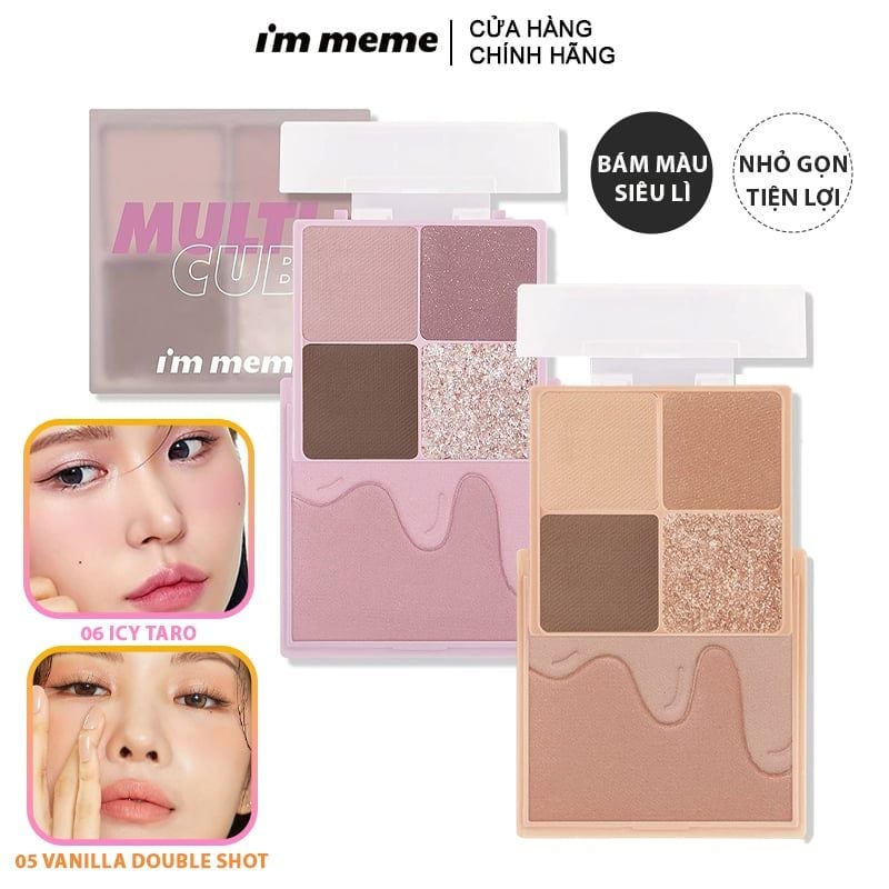 Bảng Phấn Mắt Và Má Hồng 2in1 Cho Lớp Make Up Xinh Xắn, Ngọt Ngào I'm Meme I'm Multi Cube 7.7g