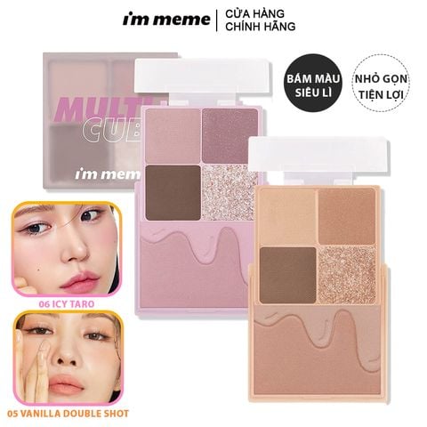  Bảng Phấn Mắt Và Má Hồng 2in1 I'm Meme Cho Lớp Make Up Xinh Xắn, Ngọt Ngào I'm Multi Cube 7.7g 