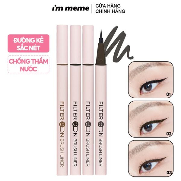 Bút Kẻ Mắt Nước Sắc Nét, Lâu Trôi I'm Meme Filter On Brush Liner 0.6g