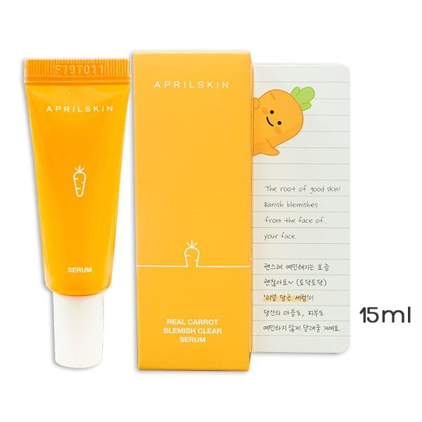 [Mini 10ml] Serum AprilSkin Cà Rốt Hỗ Trợ Giảm Mụn Phục Hồi Da Real Carrot Blemish Clear