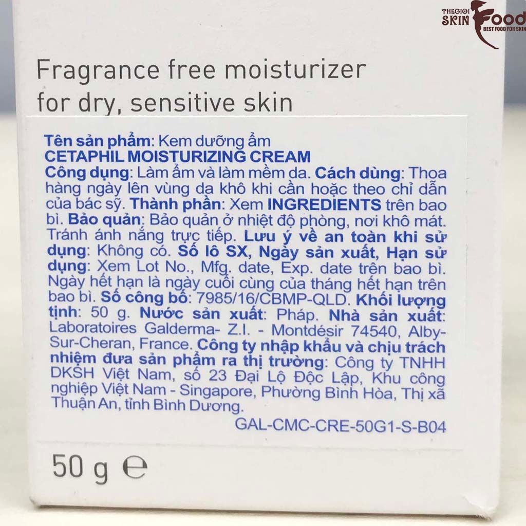 [Size 50g] Kem Dưỡng Ẩm Dịu Nhẹ, Lành Tính Cetaphil Moisturizing Cream 50g