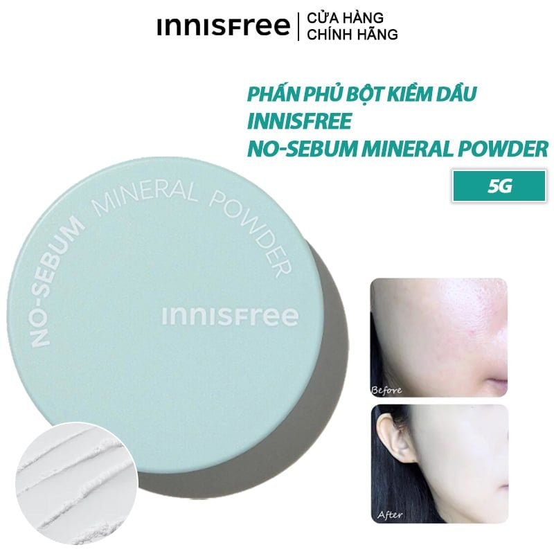 Phấn Phủ Bột Kiềm Dầu Giữ Da Luôn Mịn Màng Innisfree No-Sebum Mineral Powder 5g