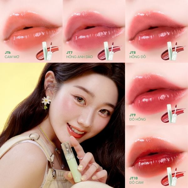  [Ver.2] Set 5 Son Tint Bóng FOIF Thuần Chay Juicy Fit Tint Ver.2 PR Box (full màu son kèm hộp) 