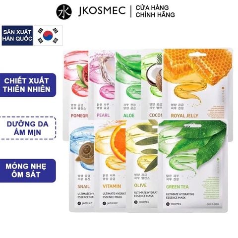 [9 mùi] Mặt Nạ Jkosmec Tinh Chất Cấp Ẩm Chuyên Sâu Ultimate Hydrating Essence Mask 25ml