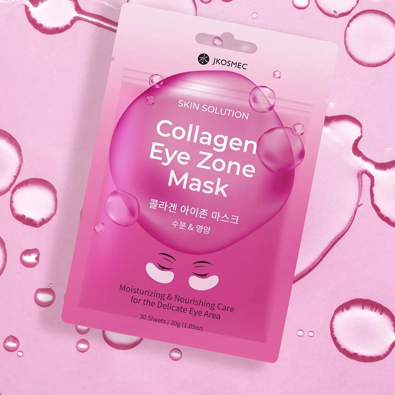 Mặt Nạ Mắt Cấp Ẩm, Làm Sáng, Cải Thiện Quầng Thâm Mắt Jkosmec Skin Solution Collagen Eye Zone Mask (30 miếng)