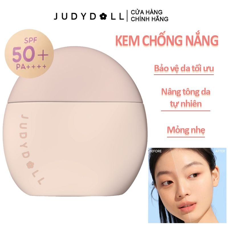 Kem Chống Nắng Judydoll Cấp Ẩm, Nâng Tông Da Sun Defense Tinted Moisturizer SPF50+ PA++++ 40g - 01 Light