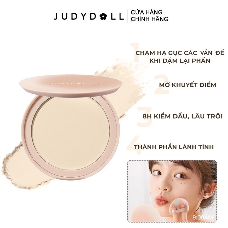 Phấn Nền Dạng Nén Kiềm Dầu, Lâu Trôi Judydoll Soft & Velvet Matte Powder Foundation 4g