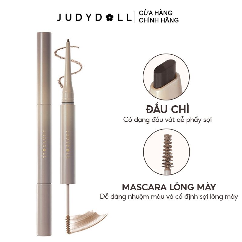Chì Kẻ Mày 2 Đầu Sắc Nét, Lâu Trôi Judydoll Duo Eyebrow Pencil