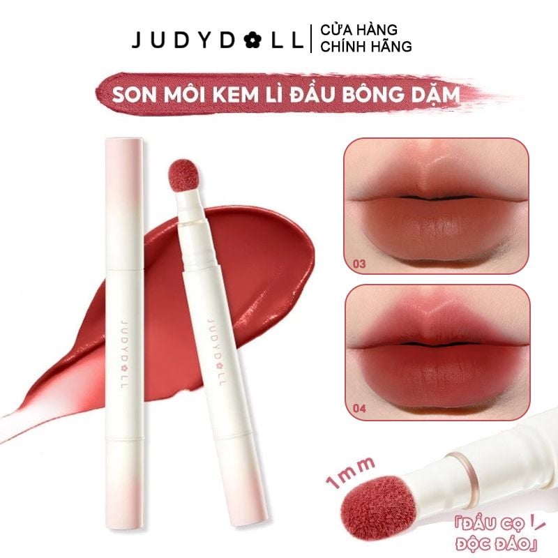 Son Kem Lì Đầu Bông Dặm Judydoll Matte Lip Cream 1.8g