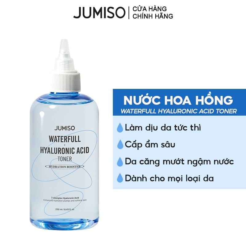 Nước Hoa Hồng Jumiso Cấp Ẩm Waterfull Hyaluronic Acid Toner 250ml