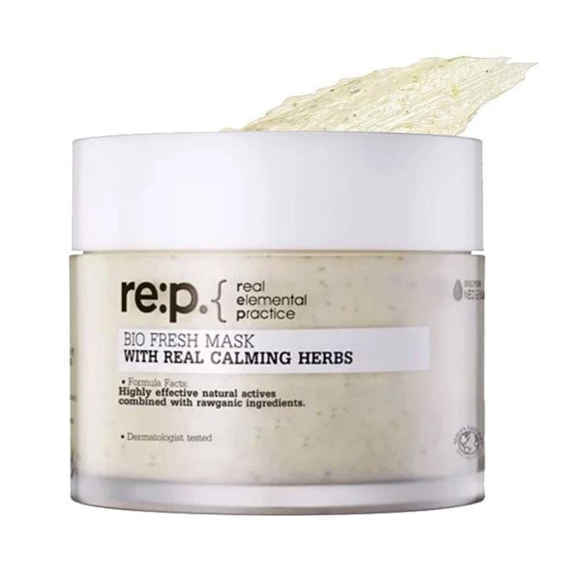 Mặt Nạ Đất Sét Re:p Giảm Mụn Đầu Đen, Thu Nhỏ Lỗ Chân Lông Chiết Xuất Hoa Cúc Bio Fresh Mask With Real Calming Herbs 130g