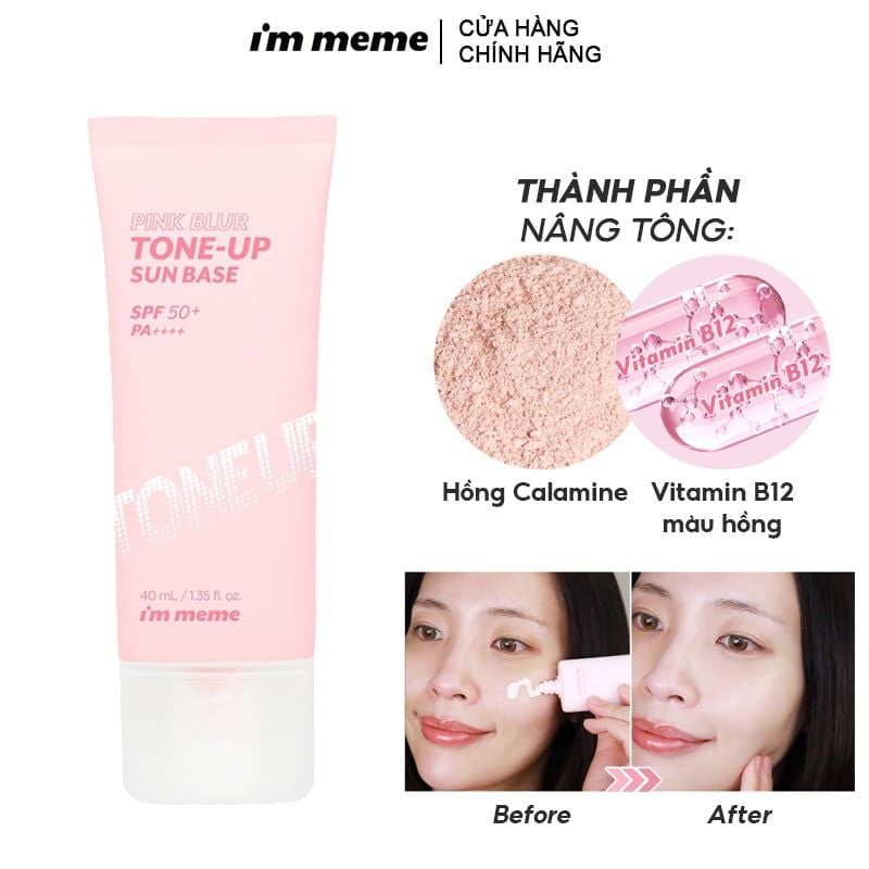 I'm Meme Pink Blur Tone-Up Sun Base SPF50+/PA++++ 40ml
