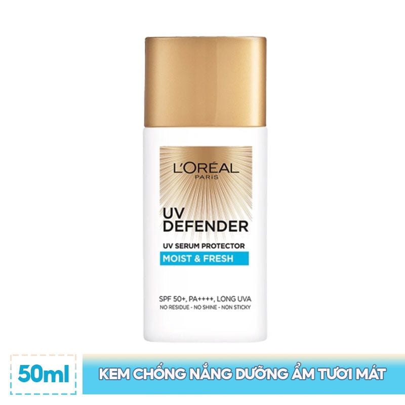 Kem Chống Nắng Mịn Nhẹ, Bảo Vệ Da, Ngăn Ngừa Lão Hóa L'Oreal UV Defender Serum Protector SPF 50+/PA++++