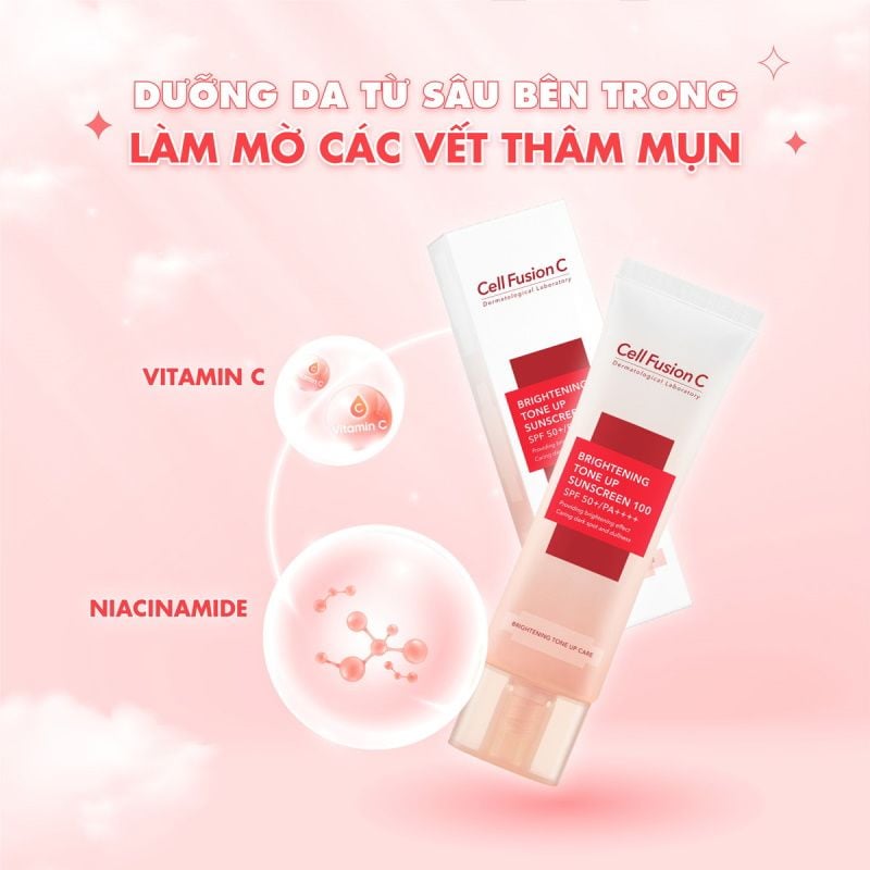 Kem Chống Nắng Nâng Tông, Cải Thiện Độ Đàn Hồi & Nếp Nhăn Cell Fusion C Brightening Tone Up Sunscreen SPF50+/PA++++