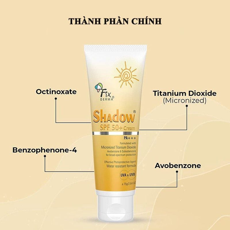 Kem Chống Nắng FIXDERMA Dưỡng Ẩm & Bảo Vệ Da Shadow SPF50+ Cream 75g