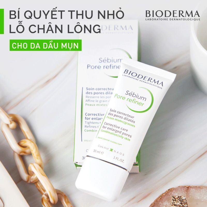 Kem Dưỡng Bioderma Thu Nhỏ Lỗ Chân Lông, Kiểm Soát Dầu Sebium Pore Refiner 30ml