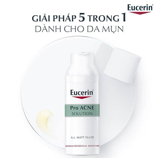  Kem Dưỡng Eucerin Kiểm Soát Dầu, Cải Thiện Mụn Acne-Oil Control Pro Acne Solution A.I Matt Fluid 50ml 