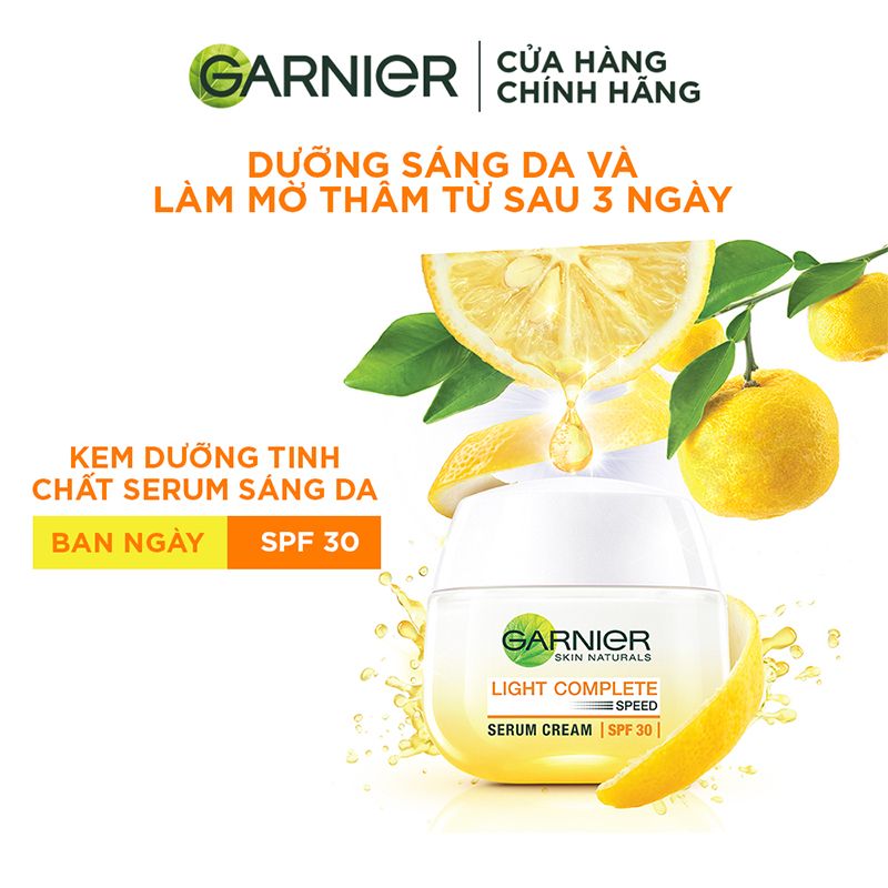 Kem Dưỡng Trắng Da Ban Ngày Garnier Light Complete Whitening Serum Cream SPF30 50ml