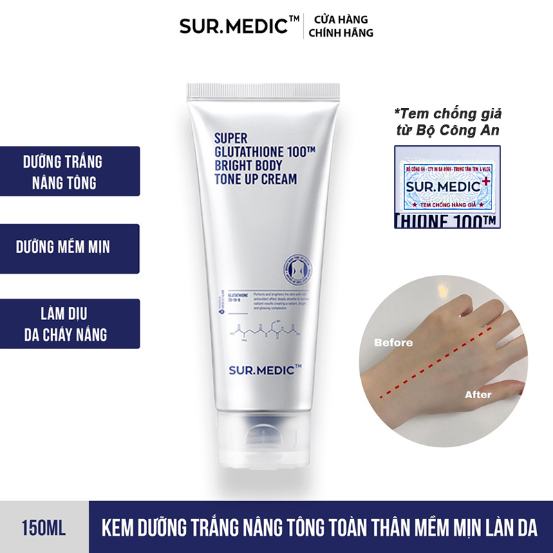 Dưỡng Thể Sur.Medic+ Super Glutathione 100TM Bright Body Tone Up Cream – THẾ GIỚI SKINFOOD