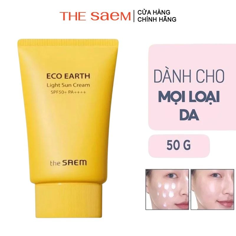 Kem Chống Nắng The Saem Dưỡng Ẩm Sâu Light Sun Cream SPF50+ PA++++ 50g