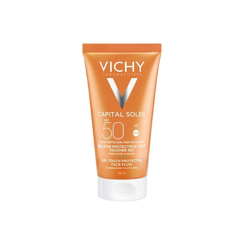 Kem Chống Nắng Cho Da Dầu, Không Nhờn Rít Vichy Ideal Soleil Mattifying Face Fluid Dry Touch SPF50+ 50ml