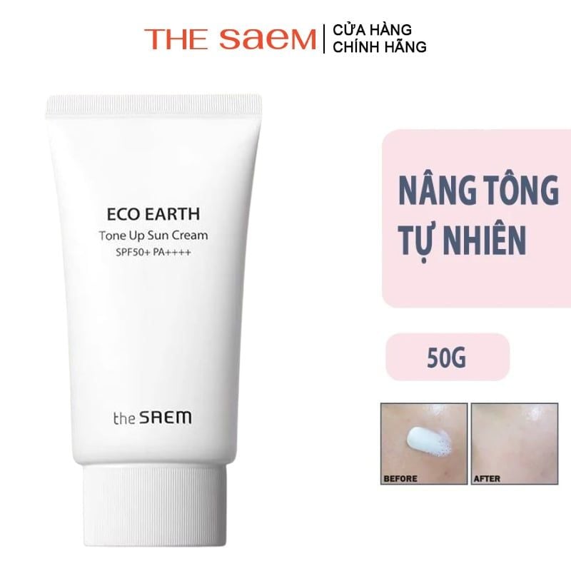 Kem Chống Nắng The Saem Nâng Tông Tự Nhiên Tone Up Sun Cream SPF50+/PA++++ 50g