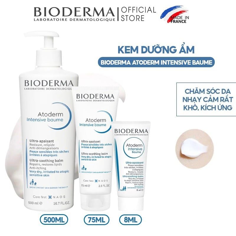Kem Dưỡng Ẩm Bioderma Chuyên Sâu, Làm Dịu Da Atoderm Intensive Baume