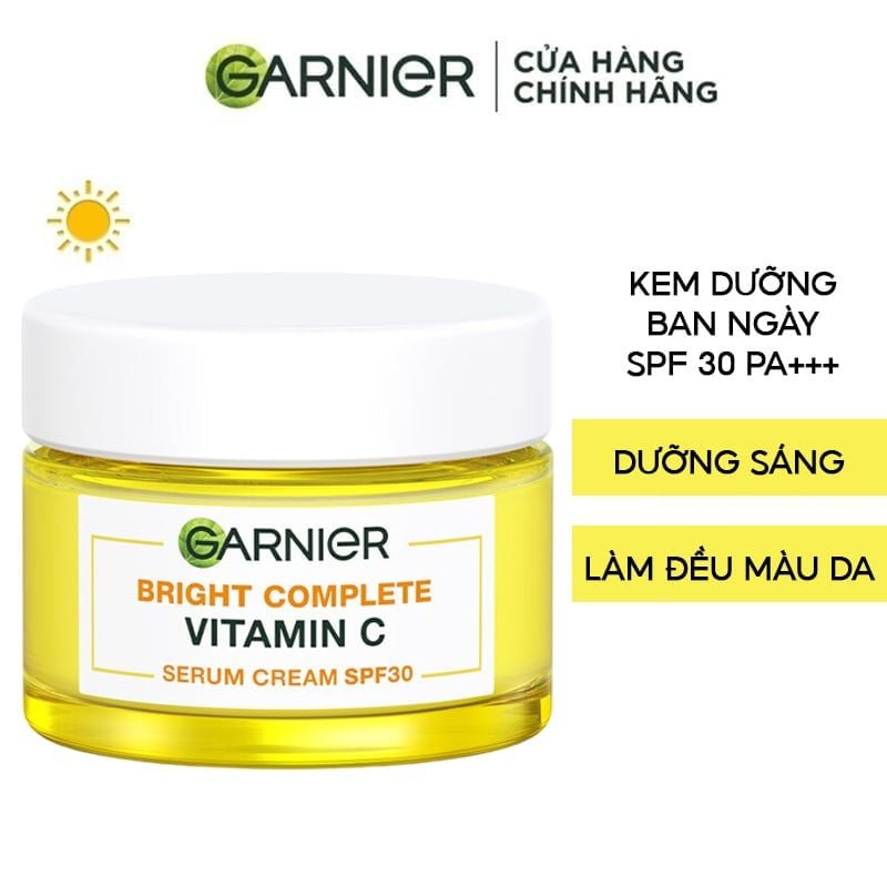Kem Dưỡng Garnier Hỗ Trợ Sáng Da Ban Ngày Light Complete Whitening Serum Cream SPF30 50ml