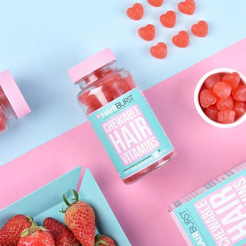 [60 Viên] Kẹo Dẻo Nuôi Dưỡng Tóc Chắc Khỏe Hairburst Chewable Hair Vitamins 60 Pastilles