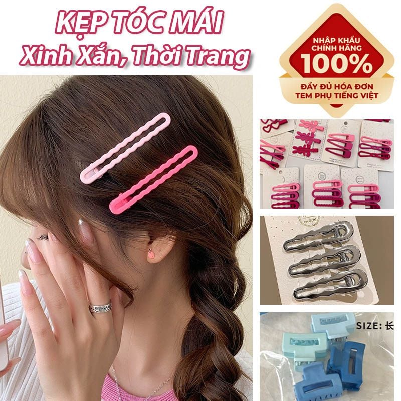 [NHẬP KHẨU] Set Kẹp Tóc Mái Xinh Xắn, Nhiều Kiểu Dáng, Phong Cách Hàn Quốc UNK