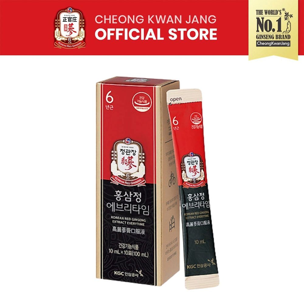 [Hộp 30 Gói] Tinh Chất Hồng Sâm Cô Đặc Dạng Gói Won KGC Korean Red Ginseng Extract Everytime 300ml