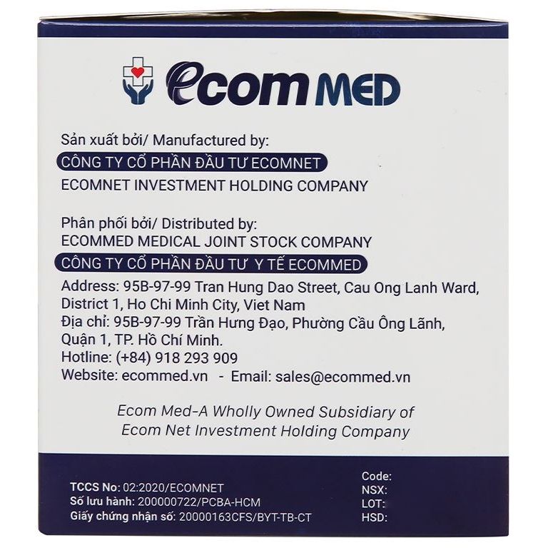 [Hộp 50 cái] Khẩu Trang Y Tế Ecom Kháng Khuẩn 4 Lớp Med Medical Face Mask