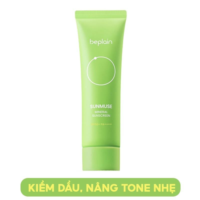 Kem Chống Nắng Thuần Chay Beplain Nâng Tone, Kiềm Dầu, Dưỡng Ẩm Sunmuse Sunscreen SPF50+/PA+++ 50ml