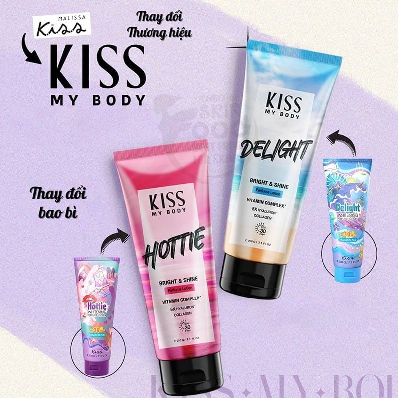 Kem Dưỡng Thể Chống Nắng, Hương Nước Hoa Kiss My Body Bright & Shine Perfume Lotion SPF30 PA+++ 200g