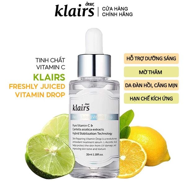  Serum Klairs Vitamin C Hỗ Trợ Dưỡng Sáng, Mờ Thâm Nám Dành Cho Da Dễ Kích Ứng Freshly Juiced Vitamin Drop 35ml 