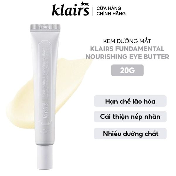 Kem Dưỡng Mắt Hạn Chế Lão Hóa, Cải Thiệp Nếp Nhăn Klairs Fundamental Nourishing Eye Butter 20g