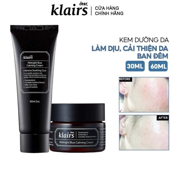  Kem Dưỡng Klairs Làm Dịu, Cải Thiện Da Ban Đêm Midnight Blue Calming Cream 