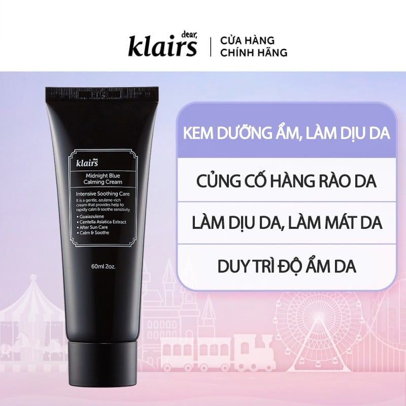 Kem Dưỡng Da Làm Dịu, Cải Thiện Da Ban Đêm Klairs Midnight Blue Calming Cream