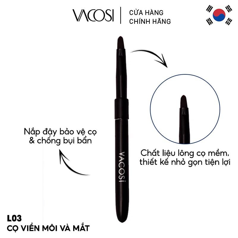 Cọ Viền Môi Và Mắt Vacosi Lip & Eyeliner Brush - L03