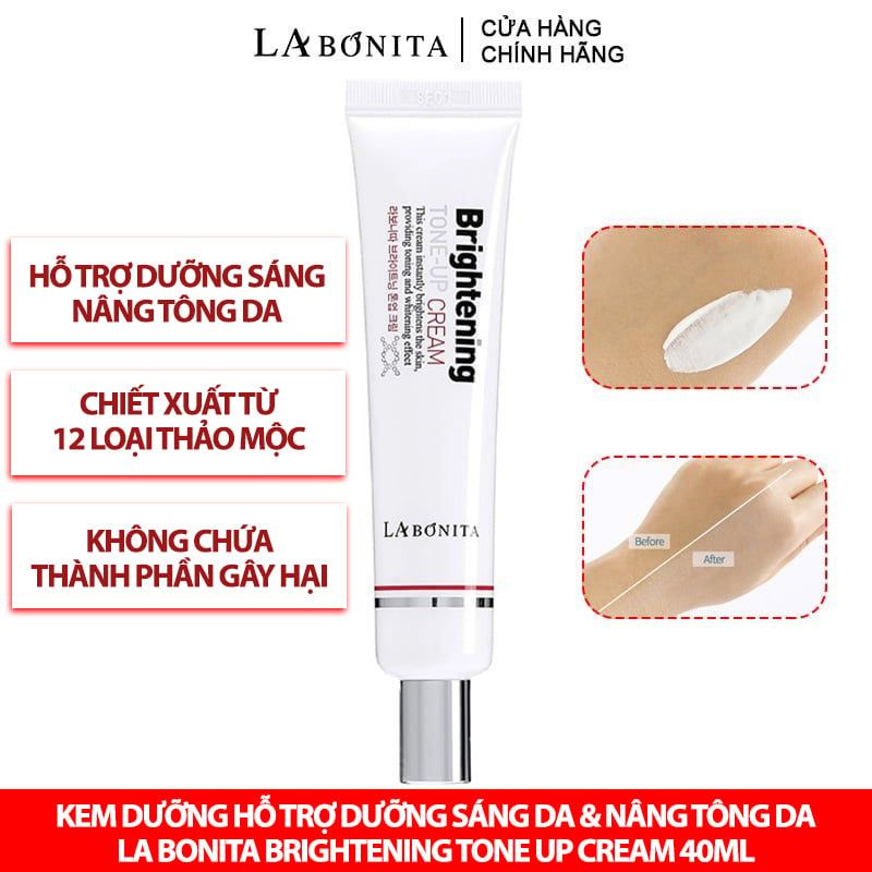 Kem Dưỡng La Bonita Hỗ Trợ Dưỡng Sáng Da & Nâng Tông Da Brightening Tone Up Cream 40ml